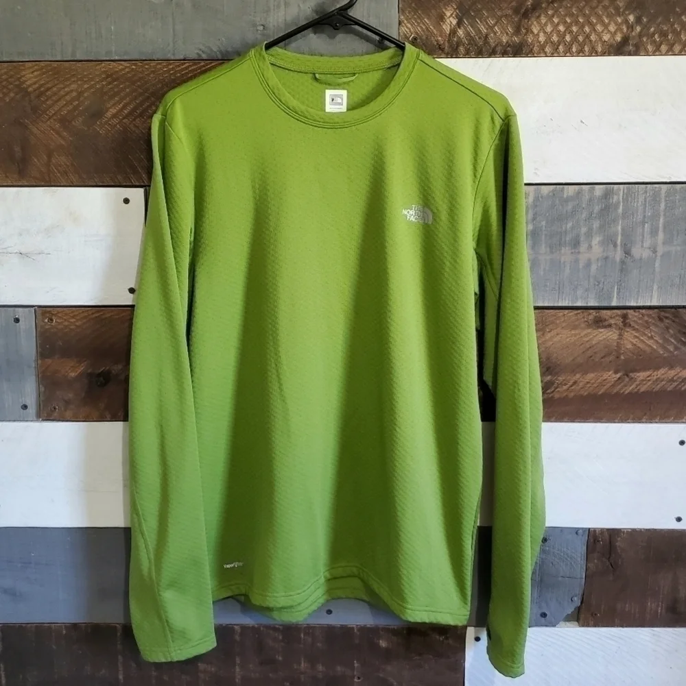THE North Face Olive Green Vapor Wick Long Sleeve Pullover Shirt Mens Small